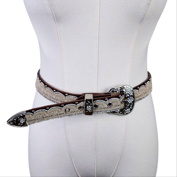 Elegant Silver and Brown Lace Women\'s Belt main image 11